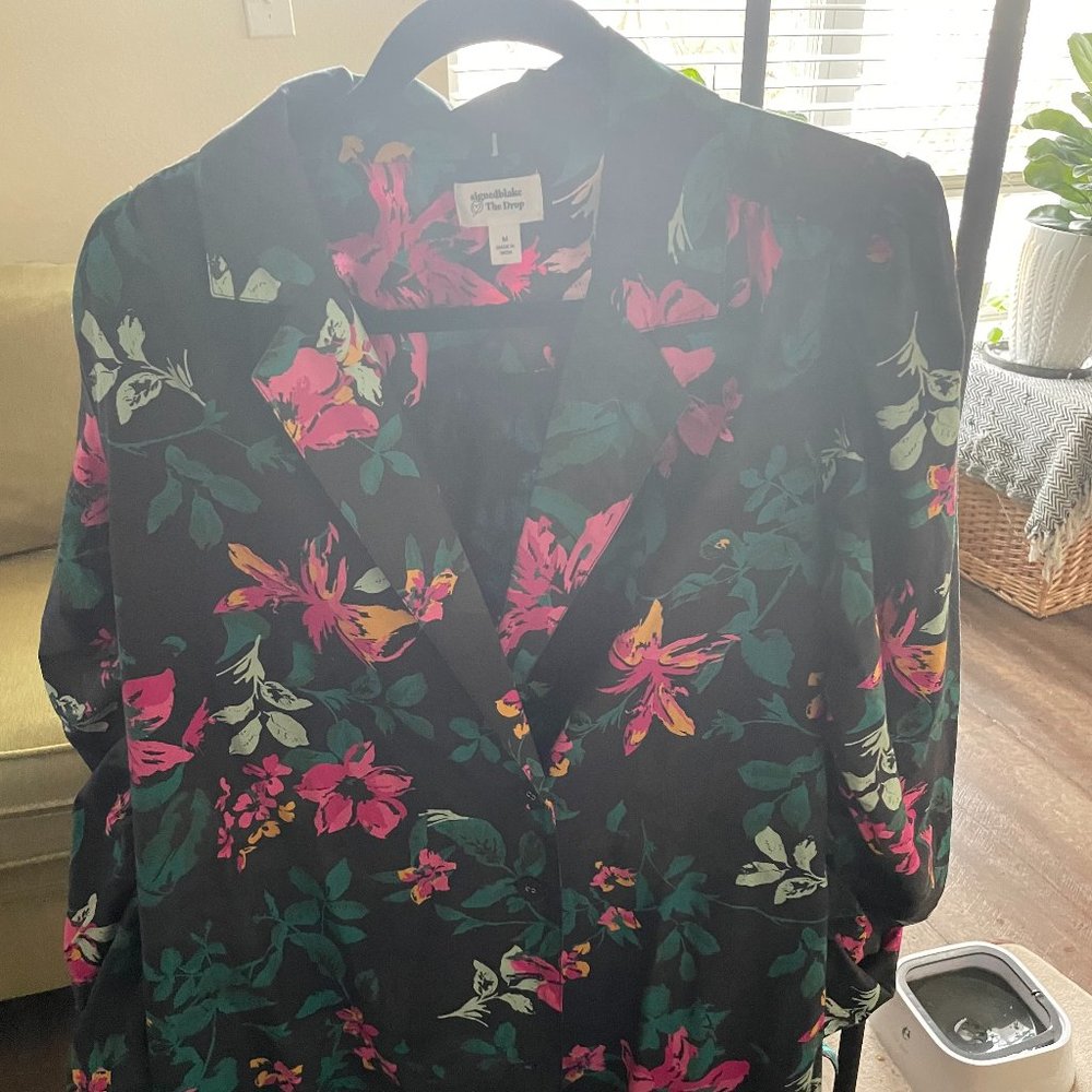 Med - The Drop Floral Print Lapel-Collar Button-Front Dress by @signedblake